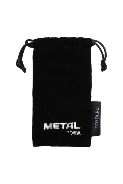 Анальная втулка Metal by TOYFA, металл, серебристая с голубой розочкой, 8 см, Ø 2,7 см, 48 г