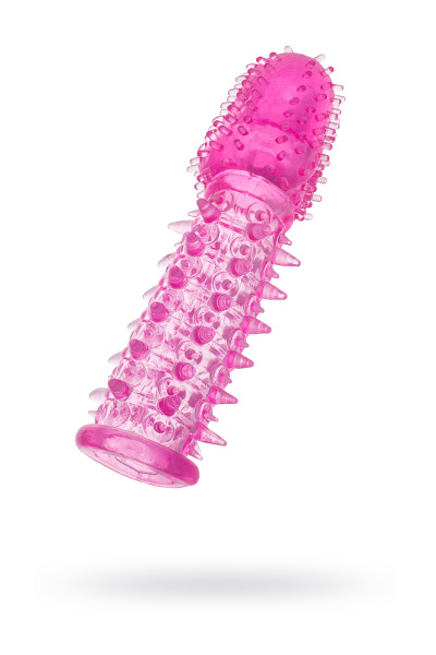 Насадка с шипами Toyfa, Розовая, 8 см, Ø 2,5