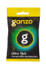 Презервативы Ganzo, ultra thin, ультратонкие, латекс, 18 см, 5,2 см, 3 шт.в пакете Black Edition