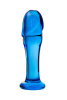 Анальная втулка Sexus Glass, стекло, синий, 13 см