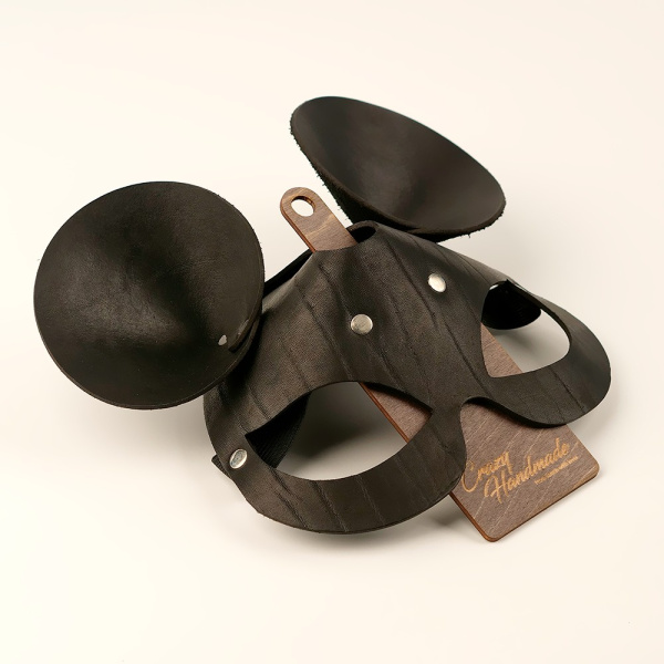 Маска с ушками мышки, Crazy Handmade, натуральная кожа