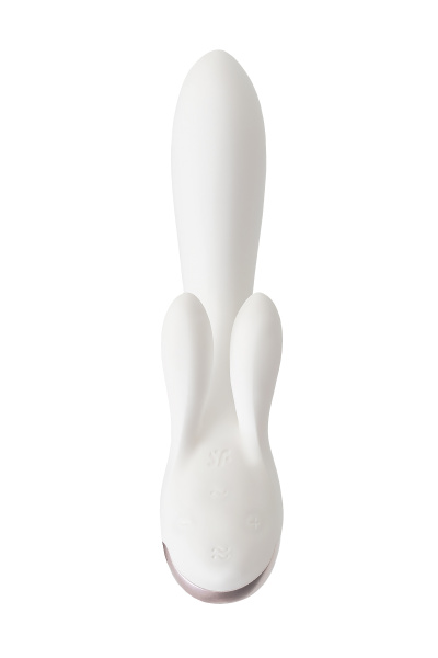 Вибромассажер Satisfyer Double Flex Connect App, белый, силикон