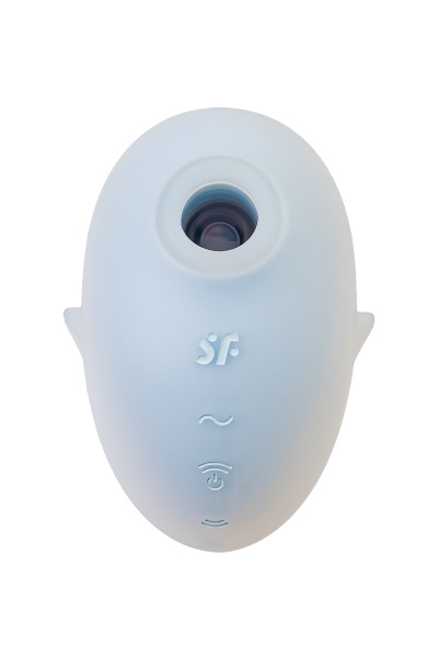 Вакуум-волновой стимулятор клитора с вибрацией Satisfyer Cutie Ghost, силикон, голубой, 9,1 см
